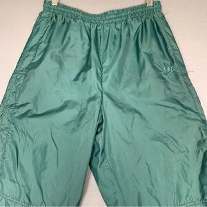 Vintage 90s Nike Nylon Ankle Zip Track Pants Size 30x30 M Dark Green Teal Men’s